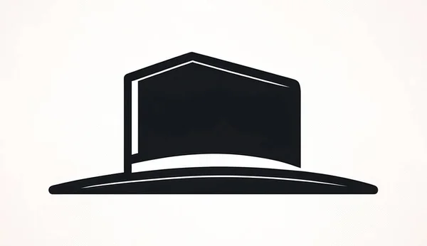 Logo Minimaliste Avec Chapeau Design Pour Entreprise Style Plat — Photo