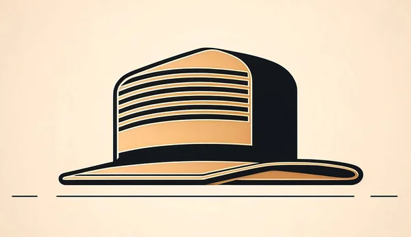 Minimalistisches Logo Mit Hut Design Für Unternehmen Flacher Stil — Stockfoto