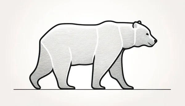 最低限度熊标志设计 动物熊标志设计 — 图库照片