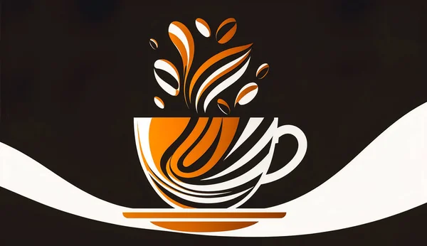 Bir Kahve Dükkanı Için Minimalist Logo Amblem Tasarımı — Stok fotoğraf