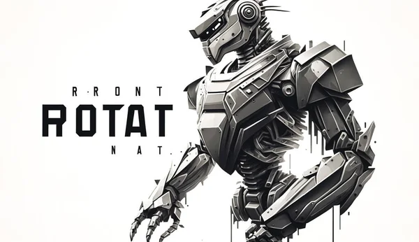 Realistisk Robot Banderoll Design Fantasi Karaktär Superhjälte Framtida Koncept — Stockfoto
