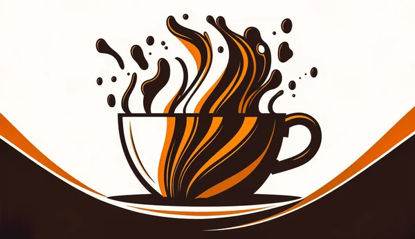Minimalistyczne Logo Kawiarni Projekt Emblematu — Zdjęcie stockowe