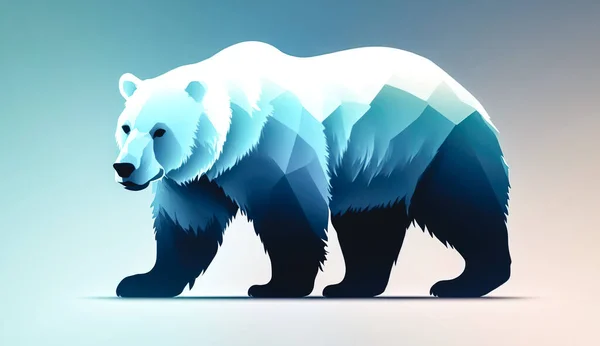Minimalistyczny Projekt Logo Niedźwiedzia Projekt Logo Niedźwiedzia Zwierzęcego — Zdjęcie stockowe