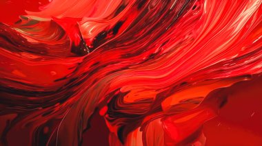 Kırmızı soyut fırça darbesi arka plan yağlı boya. Kırmızı çizgileri ve gradyanı olan akrilik bir tablo..