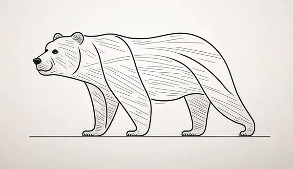 ミニマルベアのロゴデザイン 動物クマのロゴデザイン — ストック写真
