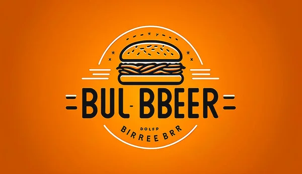 Hamburger Için Şık Bir Logo Restoran Için Amblem — Stok fotoğraf