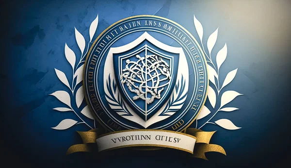 Logo Design Egyetem Felsőfokú Iskola Címer Sablon Emblémák — Stock Fotó