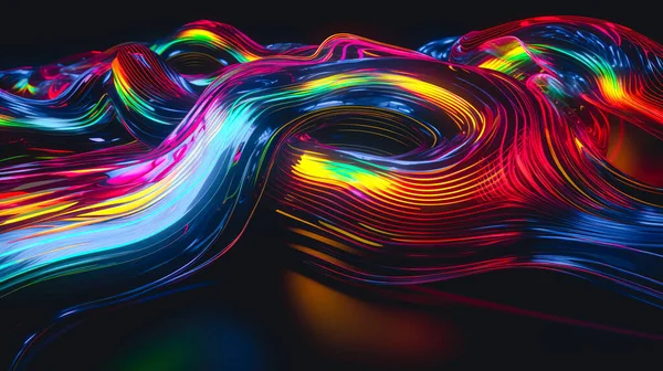 Abstract background with lines of different colors, bright lines of neon colors.