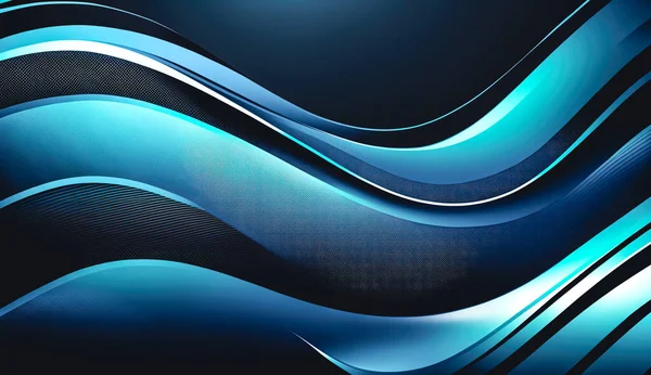 Abstract dark blue background with glowing soft lines, textural smooth lines.
