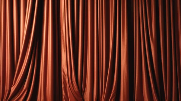 Geschlossene Braune Vorhänge Mit Satiniertem Samt Lichteffekt Für Hintergrund — Stockfoto