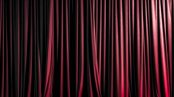 Cortinas Cerradas Color Rojo Oscuro Con Efecto Luz Terciopelo Satinado — Foto de Stock