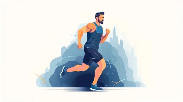Illustration Running Male Athlete White Background Isolated — Stock Photo, Image