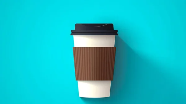 Paper Cup Takeaway Hot Drinks Isolated Disposable Coffee Cup Blue — Stock Photo, Image