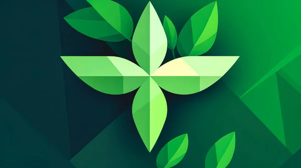 Зелений Фон Хрестом Листям Медичний Центр Хрестоподібних Листів Логотип Зелений — стокове фото