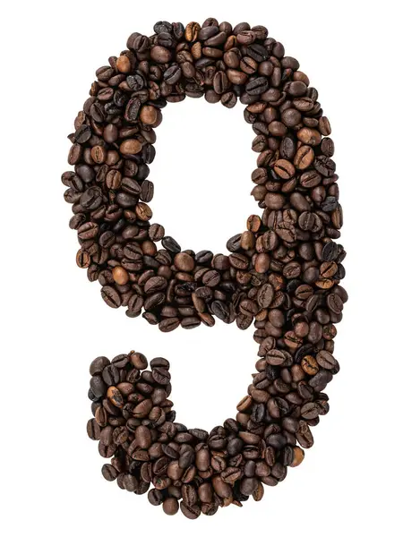 Number Made Roasted Coffee Beans White Isolated Background Caffeine Typeface Stock Image
