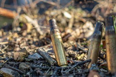 Ukrayna 'da savaş. Ukrayna 'da savaş kavramı. Tüfek mermileri. Yüksek kalite fotoğraf. Tüfek mermileri yakın plan. Ukrayna 'ya yardım. Terörizm kavramı.