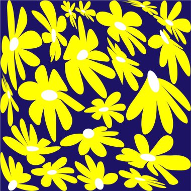 Papatya ile sorunsuz çiçek desenli