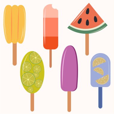 Farklı buz çubukları.