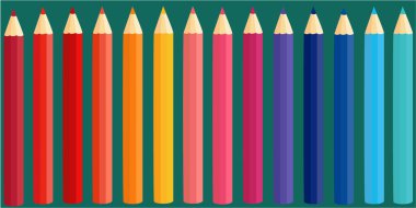 renkli kalemler, vektör illüstrasyonu