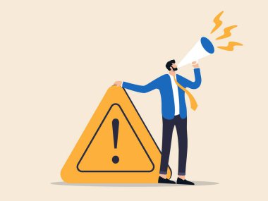 Bilgi, önemli mesajlar, alarm konsepti, iş adamları en kısa sürede dikkat edilmesi gereken mesajları bildiriyor.