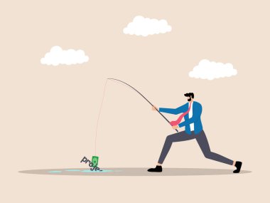 Banknot yemi olan bir iş adamı projeyi çeker. Yaratıcılık ve iş stratejisi fırsatları çekmek için bir yem olarak, projeler ve ticari başarı elde etmek için akıllıca bir yaklaşımı yansıtıyor.