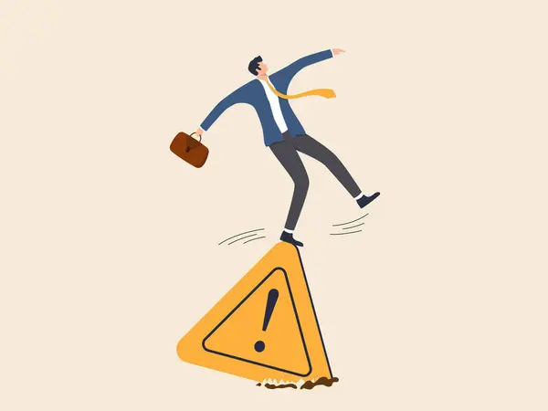 Entrepreneurs Fall Warning Signs Result Ignoring Warnings — Stock Vector