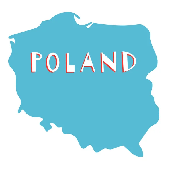 폴란드의 스타일화 된지도 일러스트 폴란드의 공화국 일러스트레이션 스톡 일러스트레이션