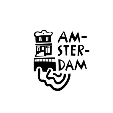 Vektör Eli Hollanda Etiketi. Avrupa 'yı gezin. El yazması Harfler Çizimi. Hollanda Sembol Logosu