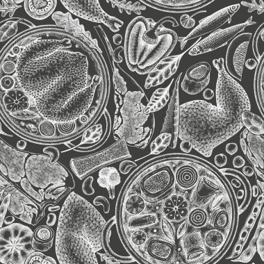 Kolajen Diyet Gıda Tebeşir Kurulu Kusursuz Düzen. Vektör El Sağlıklı Yemek Özgeçmişi. Klasik Kolajen Büküm Menüsü ResimleriComment.