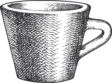 Kahve kupası illüstrasyonu El Çizimi