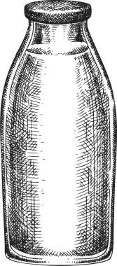 Retro Hand Süt ürünleri çizimi