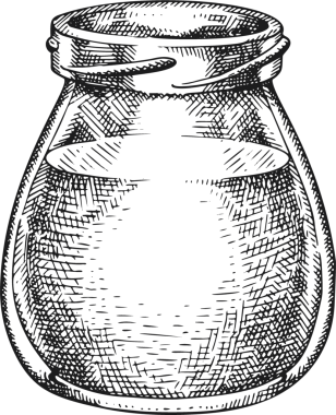 Retro Hand Süt ürünleri çizimi