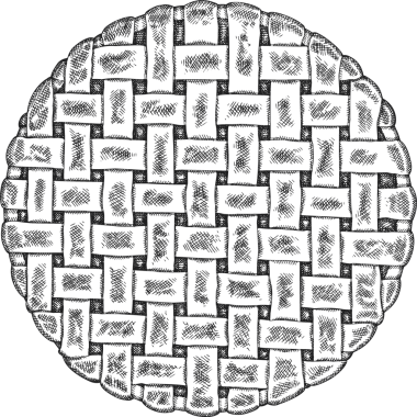 Vintage Style Pie. El yapımı Şükran Günü Yemeği Çizimi