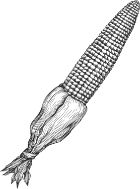 Klasik Mısır Tarzı. El yapımı Şükran Günü Yemeği Çizimi