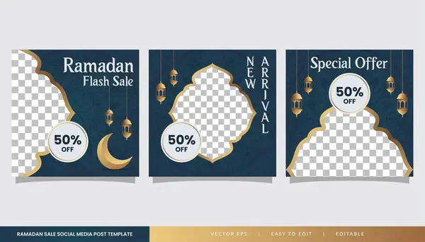 Ramazan ayı yaratıcı sosyal medya paylaşım şablonu koleksiyonu