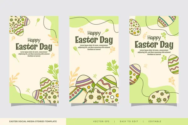 Easter Günü sosyal medya hikayeleri koleksiyonu karalama tarzında hazırlanmıştır.