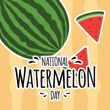 Mutlu Karpuz Günü tebrik kartları. Ulusal Karpuz Günü, 3 Ağustos.