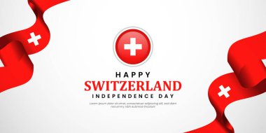İsviçre 'nin Bağımsızlık Günü kutlu olsun. 1 Ağustos' ta bayraklar sallanıyor.