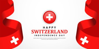 İsviçre 'nin Bağımsızlık Günü kutlu olsun. 1 Ağustos' ta bayraklar sallanıyor.