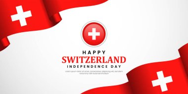 İsviçre 'nin Bağımsızlık Günü kutlu olsun. 1 Ağustos' ta bayraklar sallanıyor.