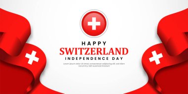 İsviçre 'nin Bağımsızlık Günü kutlu olsun. 1 Ağustos' ta bayraklar sallanıyor.