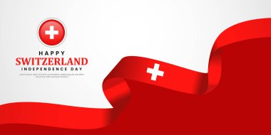 İsviçre 'nin Bağımsızlık Günü kutlu olsun. 1 Ağustos' ta bayraklar sallanıyor.
