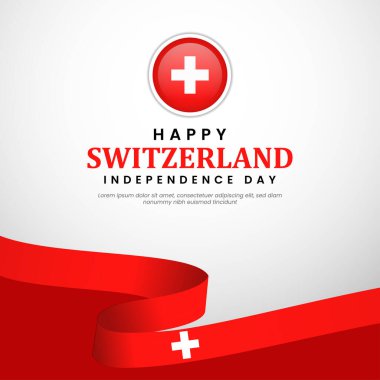 İsviçre bağımsızlık günü arkaplan pankartı tasarım şablonu