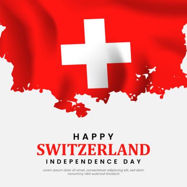 İsviçre bağımsızlık günü arkaplan pankartı tasarım şablonu