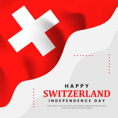 İsviçre bağımsızlık günü arkaplan pankartı tasarım şablonu