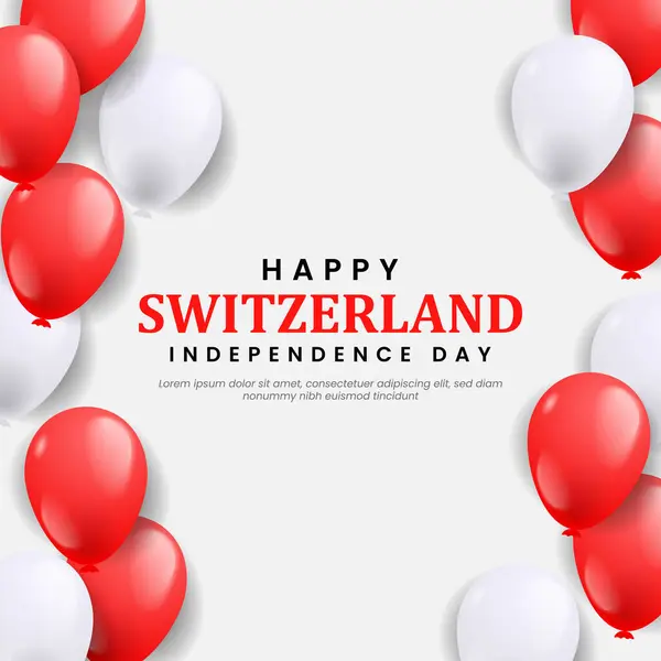 stock vector Swiss Switzerland independence day background with balloons illustration