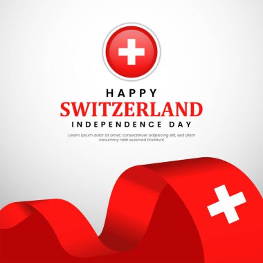 İsviçre bağımsızlık günü arkaplan pankartı tasarım şablonu