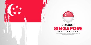 Soyut suluboya grunge bayrağıyla Singapur Bağımsızlık Günü geçmişi. Poster, pankart, davetiye ve el ilanları için ulusal bayram şablonu.