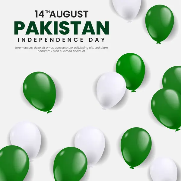 Pakistan 'ın Kurtuluş Günü arkaplanının balonlarla canlandırılması