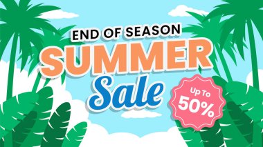 Sezon sonu yaz satışı şablon afiş arkaplanı